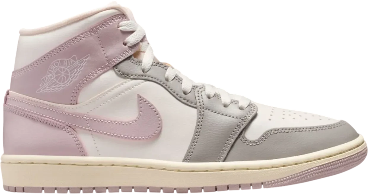 Air Jordan 1 Mid Enigma Stone Coconut Milk Particle Rose