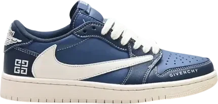 Customized GIVENCHY x Travis Scott x Air Jordan 1 Low Dark Blue White