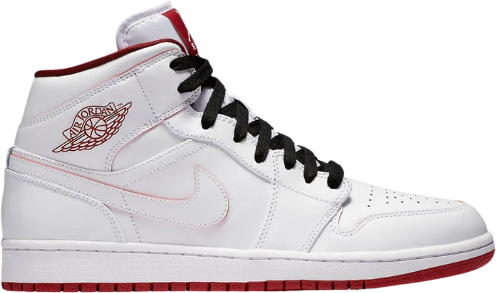 Jordan 1 Retro Mid White Gym Red Black