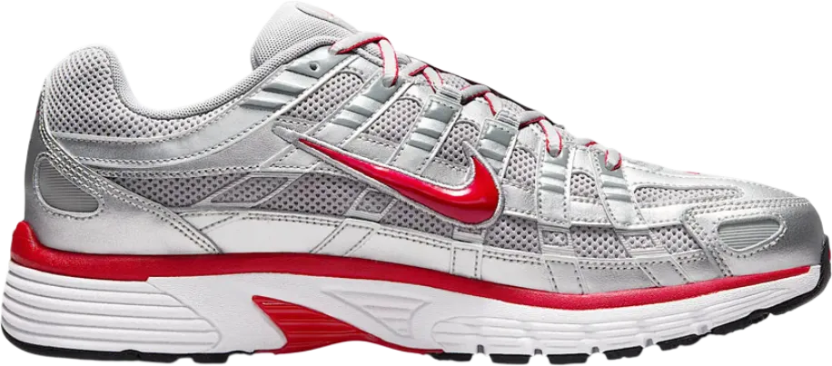 Nike P-6000 Metallic Silver Gym Red