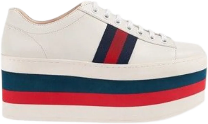 Gucci Women Leather White Platform Sneaker