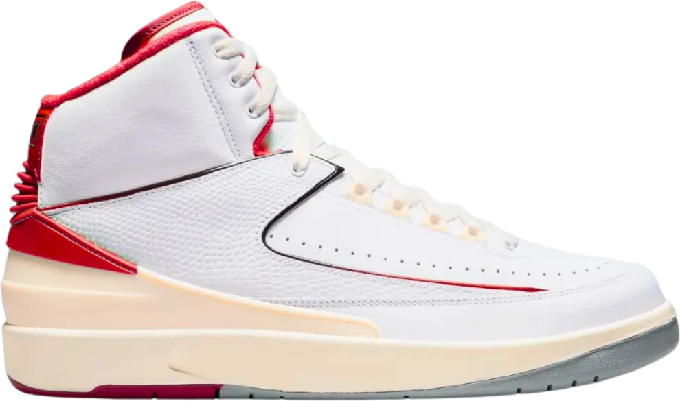 Air Jordan 2 White Fire Red Black Cement