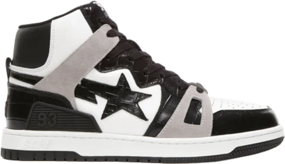 A Bathing Ape Bape Sta 93 Hi Black Light Grey