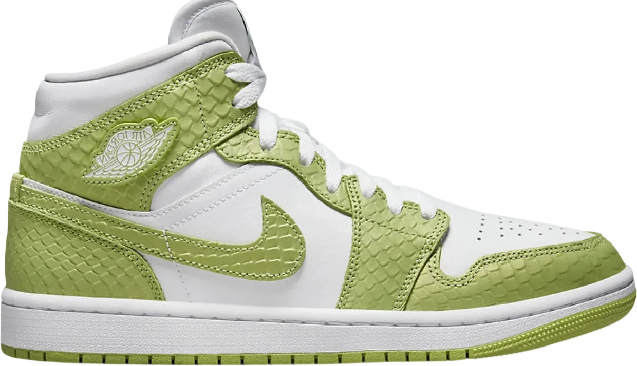 Air Jordan 1 Mid SE Green Python
